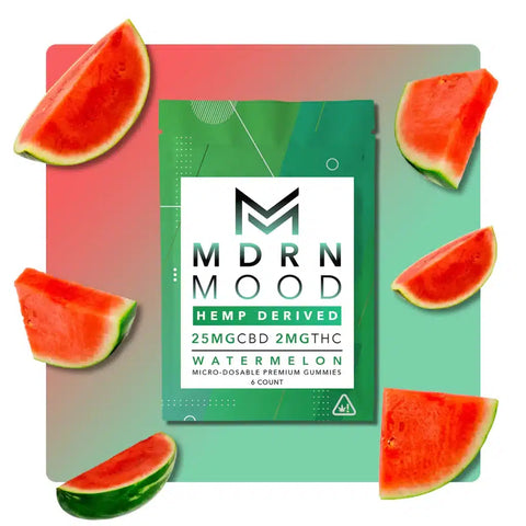 6 Gummies CBD & THC – Pastèque – 2mg MDRN MOOD - l'entre potes CBD 2