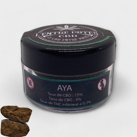 AYA-resine de CBD L entre potes CBD