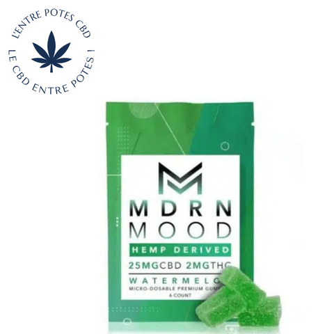 6 CBD &amp; THC Gummies – WATERMELON – 2mg MDRN MOOD